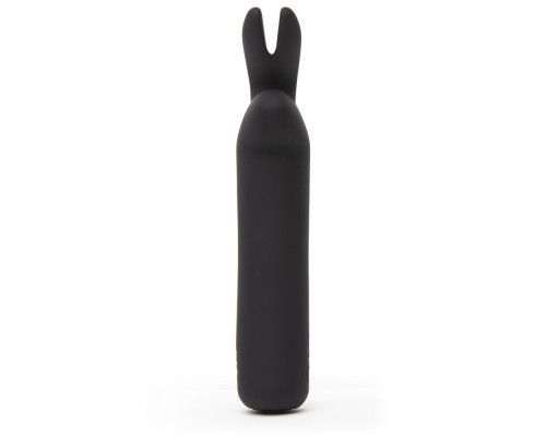 Заказать Черная вибропуля с ушками Rechargeable Rabbit Ears Bullet Vibrator