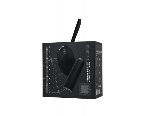 Заказать Черная перезаряжаемая вибропуля с пультом ДУ RealStick CALIBER