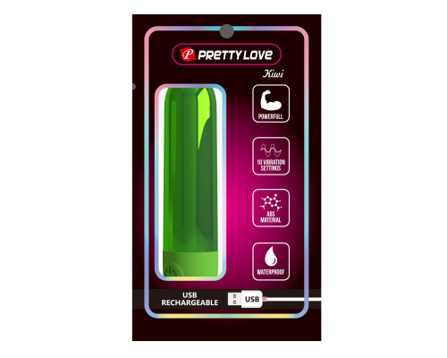 Зеленая перезаряжаемая вибропуля Kiwi