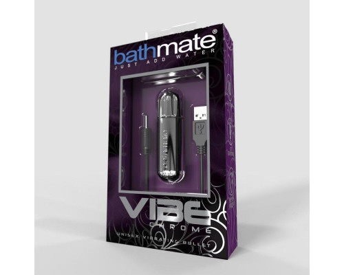 Серебристая перезаряжаемая вибропуля Bathmate Vibrating Bullet Vibe Chrome