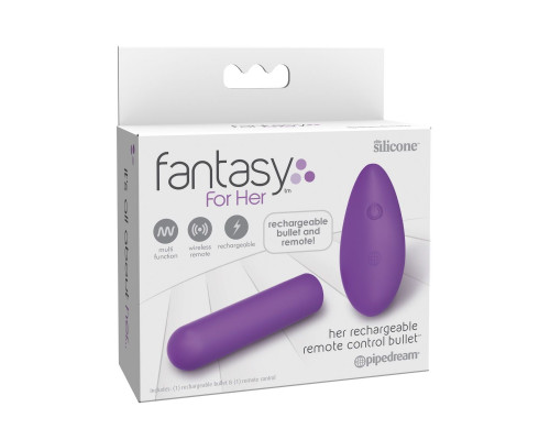 Заказать Фиолетовая вибропуля с пультом Rechargeable Remote Control Bullet - 7,62 см.
