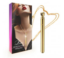 Золотистая подвеска-вибратор Genie Flirting Pen