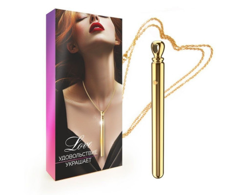 Золотистая подвеска-вибратор Genie Flirting Pen