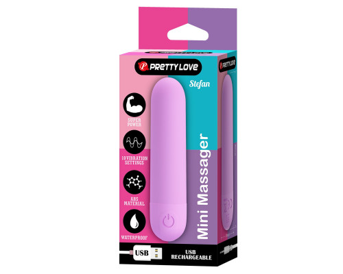 Заказать Сиреневая перезаряжаемая вибропуля Stefan - 8 см.