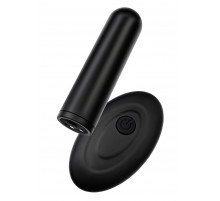 Черная перезаряжаемая вибропуля с пультом ДУ RealStick CALIBER