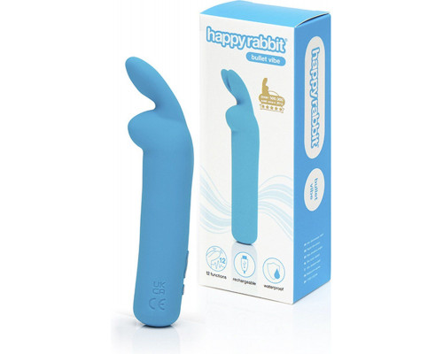 Заказать Голубая вибропуля с ушками Rechargeable Rabbit Ears Bullet Vibrator