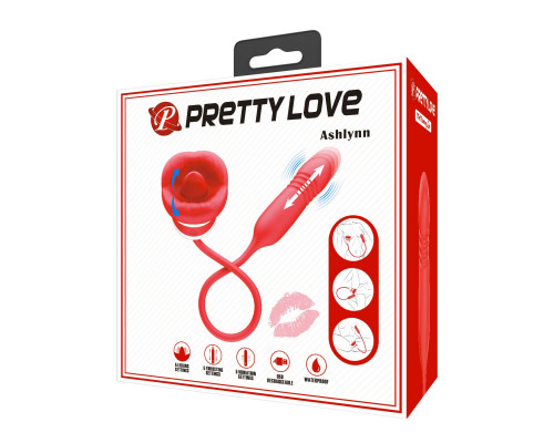 Заказать Красное продолговатое виброяицо Ashlynn с клиторальным стимулятором