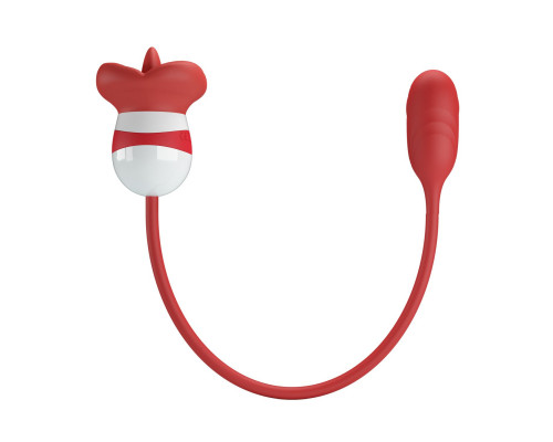 Заказать Красное виброяйцо с клиторальным стимулятором Aliyah