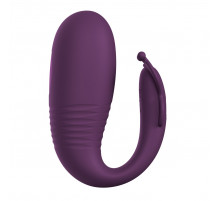 Фиолетовый интерактивный вибростимулятор с поступательными движениями Klay