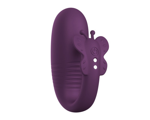 Фиолетовый интерактивный вибростимулятор с поступательными движениями Klay