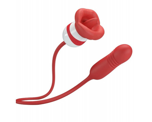 Заказать Красное продолговатое виброяицо Ashlynn с клиторальным стимулятором