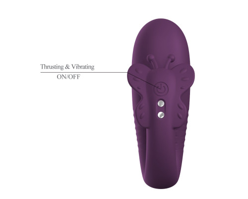 Фиолетовый интерактивный вибростимулятор с поступательными движениями Klay