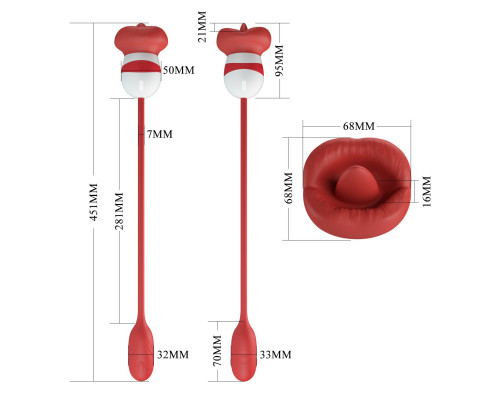 Заказать Красное виброяйцо с клиторальным стимулятором Aliyah