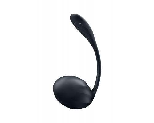 Черное виброяйцо Ribbed Petal с пультом ДУ