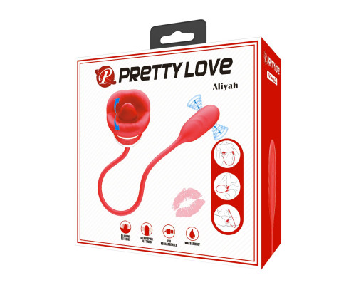 Заказать Красное виброяйцо с клиторальным стимулятором Aliyah