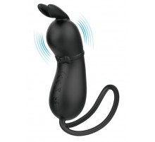 Черное виброяйцо Rosalie в виде зайчика