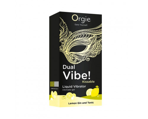 Заказать Съедобный жидкий вибратор Dual Vibe! со вкусом лимонного джина с тоником - 15 мл.