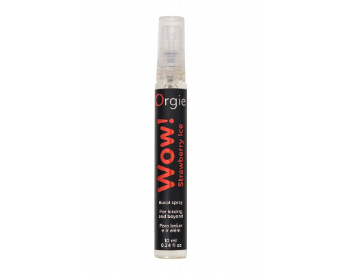 Заказать Оральный спрей ORGIE Wow! Strawberry Ice Blowjob Spray с охлаждающим и возбуждающим эффектом - 10 мл.