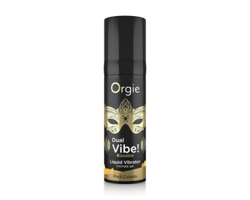 Заказать Съедобный гель Dual Vibe Pina Colada с эффектом вибрации и вкусом коктейля пина колада - 15 мл.