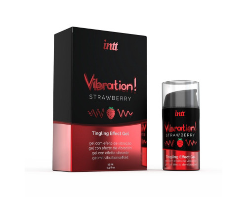 Заказать Жидкий интимный гель с эффектом вибрации Vibration! Strawberry - 15 мл.