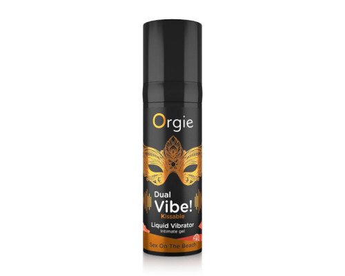 Заказать Съедобный гель Dual Vibe Sex On The Beach с эффектом вибрации и вкусом коктейля «секс на пляже» - 15 мл.