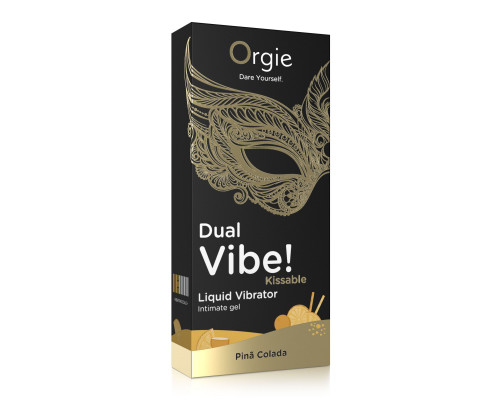 Заказать Съедобный гель Dual Vibe Pina Colada с эффектом вибрации и вкусом коктейля пина колада - 15 мл.