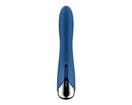 Синий вибратор-ротатор Spinning Vibe 1 - 18 см.