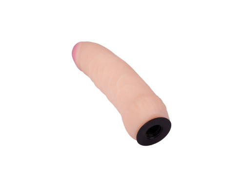 Заказать Черный пояс-трусики с двумя телесными насадками Soft-Dolli - 15,7 и 10 см.