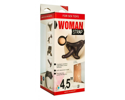 Заказать Женский страпон с вагинальной пробкой Woman Strap - 12 см.