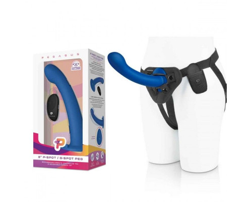 Заказать Синяя насадка Remote Control P-Spot G-Spot с черными трусиками - 20 см.