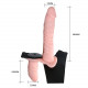 Заказать Женский страпон с вибрацией и вагинальной пробкой Ultra Passionate Harness - 18 см.