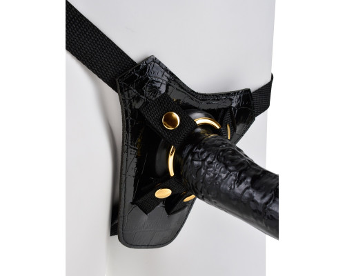 Заказать Чёрный с золотом женский страпон Designer Strap-On Заказать Чёрный с золотом женский страпон Designer Strap-On