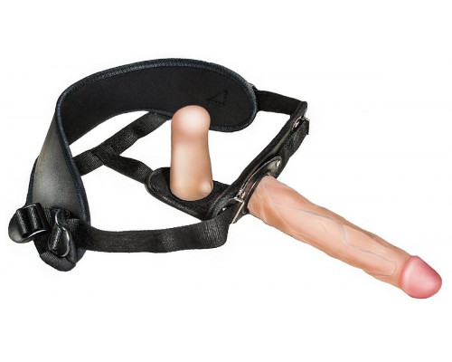 Заказать Женский страпон с вагинальной пробкой Woman Strap - 18 см.
