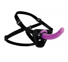 Лиловый поясной страпон Navigator Silicone G-Spot Dildo with Harness - 17,8 см.