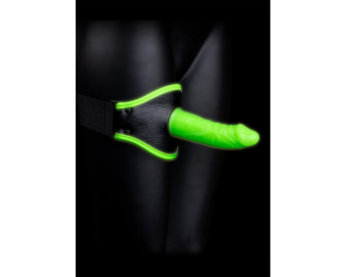 Заказать Люминесцентный страпон с креплением на ногу