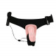 Заказать Женский страпон с вибрацией и вагинальной пробкой Ultra Passionate Harness - 18 см.