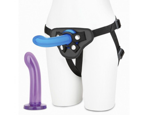 Заказать Страпон унисекс Beginners Strap-On с 2 насадками - 15 и 13 см.