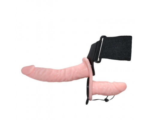 Заказать Женский страпон с вибрацией и вагинальной пробкой Ultra Passionate Harness - 18 см.