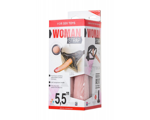 Заказать Женский страпон с вагинальной пробкой Woman Strap - 18 см.