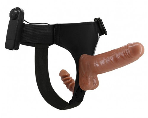 Заказать Страпон с вагинальной пробкой и вибрацией Ultra Passionate Harness - 16 см. Заказать Страпон с вагинальной пробкой и вибрацией Ultra Passionate Harness - 16 см.