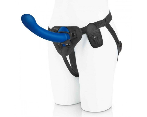 Заказать Синяя насадка Remote Control P-Spot G-Spot с черными трусиками - 20 см.