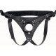 Заказать Телесный реалистичный фаллоимитатор на черных трусиках Real Big Strap-On - 34,5 см.