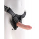Заказать Телесный страпон Strap-on Harness Cock - 15,2 см.