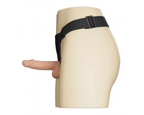 Заказать Женский страпон на регулируемых ремешках с вибрацией - 19,4 см.