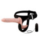 Заказать Женский страпон с вибрацией и вагинальной пробкой Ultra Passionate Harness - 18 см.