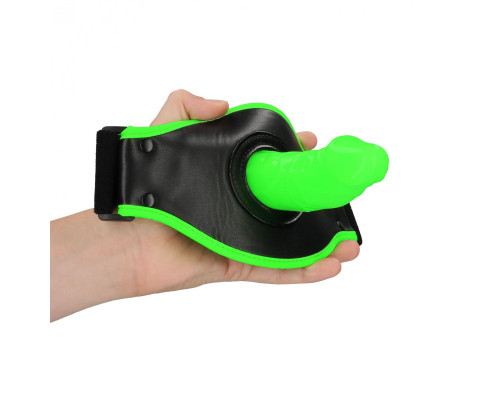 Заказать Люминесцентный страпон с креплением на ногу