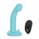 Заказать Голубая изогнутая насадка 6in Remote Control Ripple P-Spot G-Spot на черных трусиках - 16 см.